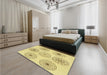 Patterned Sun Yellow Rug in a Bedroom, pat1619yw