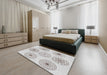 Patterned Off-White Novelty Rug in a Bedroom, pat1619