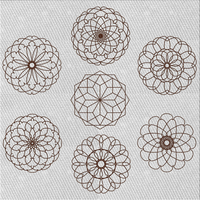 Square Patterned Off-White Novelty Rug, pat1619