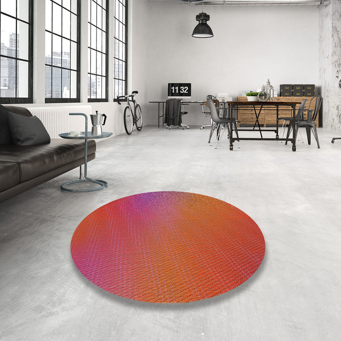 Round Patterned Red Novelty Rug in a Office, pat161