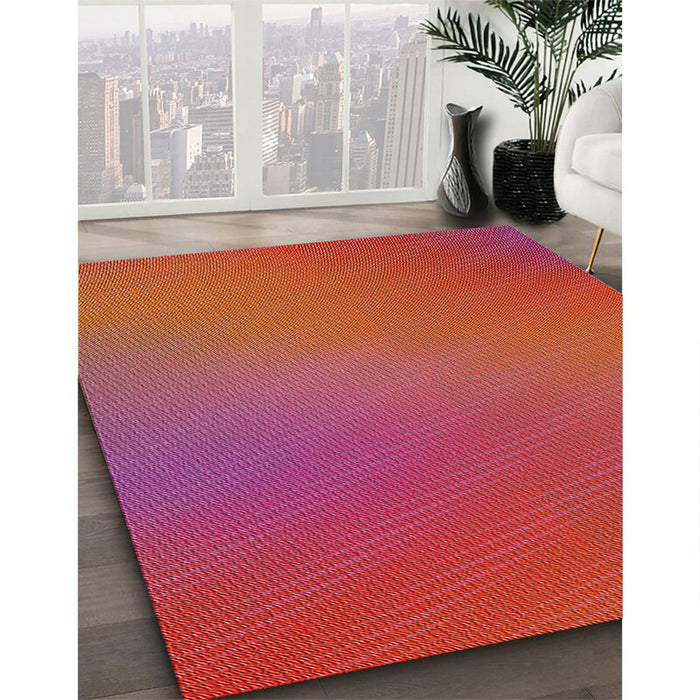 Patterned Red Novelty Rug in Family Room, pat161