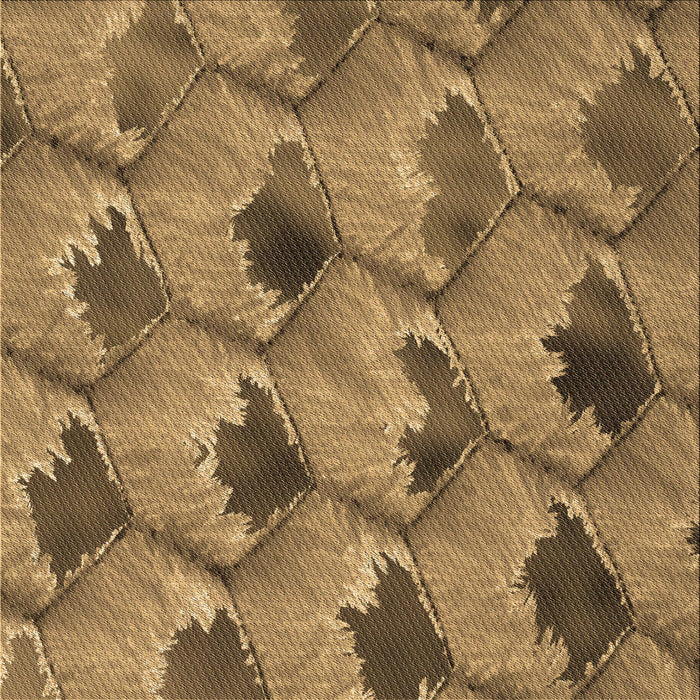 Round Patterned Saddle Brown Rug, pat162brn