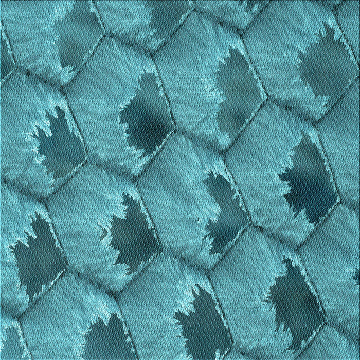 Round Patterned Teal Green Rug, pat162lblu