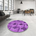 Round Patterned Purple Rug in a Office, pat162pur