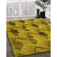 Patterned Dark Bronze Brown Rug, pat162yw