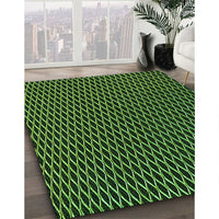 Patterned Black Rug, pat1620grn