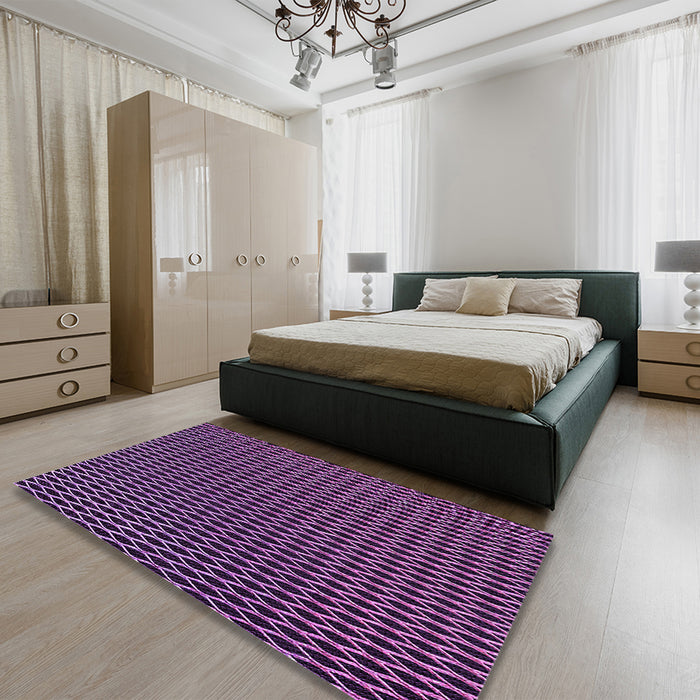 Patterned Medium Orchid Purple Rug in a Bedroom, pat1620pur