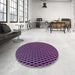 Round Patterned Medium Orchid Purple Rug in a Office, pat1620pur