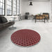 Round Patterned Red Rug in a Office, pat1620rd