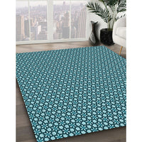 Patterned Diamond Blue Rug, pat1621lblu