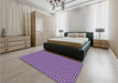 Patterned Bright Purple Rug in a Bedroom, pat1621pur