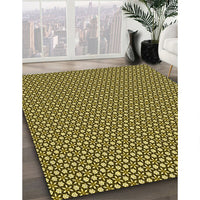 Patterned Metallic Gold Rug, pat1621yw