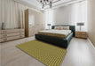 Patterned Metallic Gold Rug in a Bedroom, pat1621yw