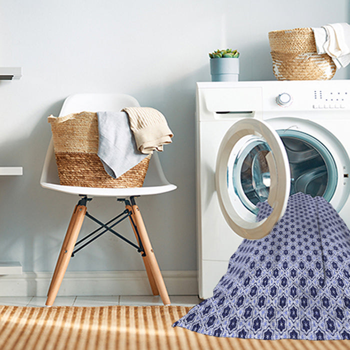 Machine Washable Transitional Blue Rug in a Washing Machine, wshpat1622blu