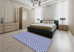 Patterned Blue Rug in a Bedroom, pat1622blu