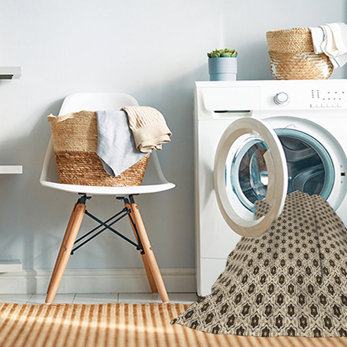 Machine Washable Transitional Red Brown Rug in a Washing Machine, wshpat1622brn