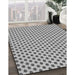 Patterned Carbon Gray Rug in Family Room, pat1622gry