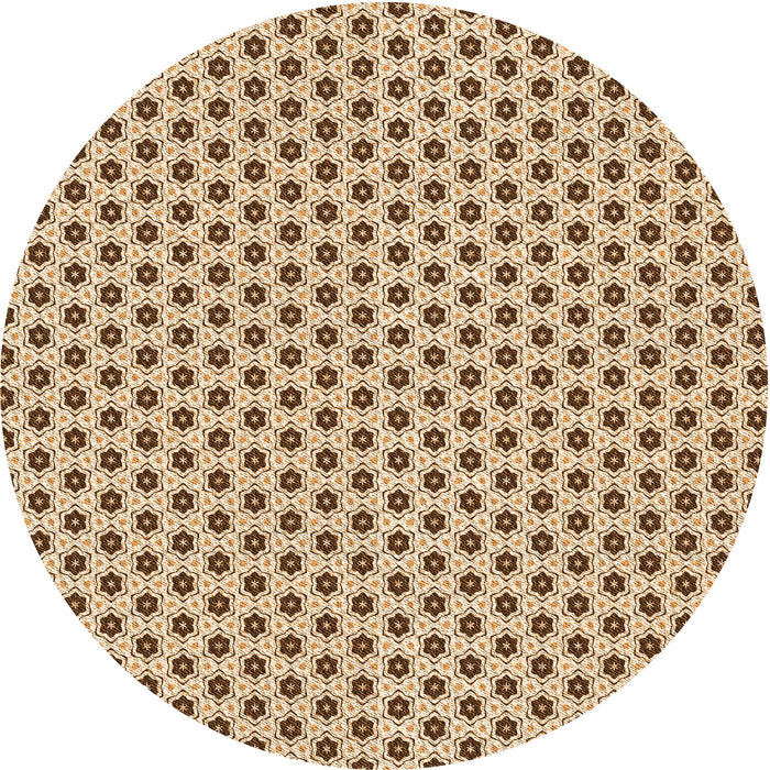 Square Patterned Saddle Brown Rug, pat1622org