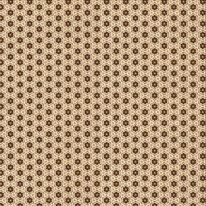 Round Patterned Saddle Brown Rug, pat1622org