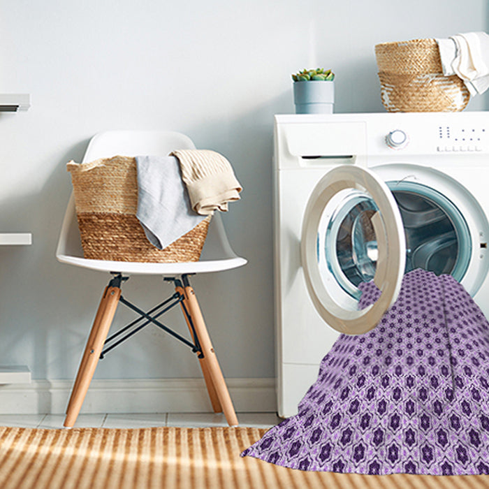 Machine Washable Transitional Blossom Pink Rug in a Washing Machine, wshpat1622pur