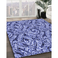 Patterned Jeans Blue Rug, pat1623blu