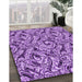 Patterned Violet Purple Rug in Family Room, pat1623pur