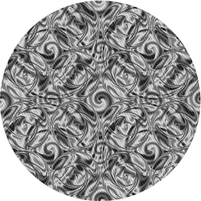 Sideview of Patterned Light Black Novelty Rug, pat1623