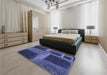 Patterned Lapis Blue Rug in a Bedroom, pat1624blu