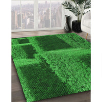 Patterned Deep Emerald Green Rug, pat1624grn