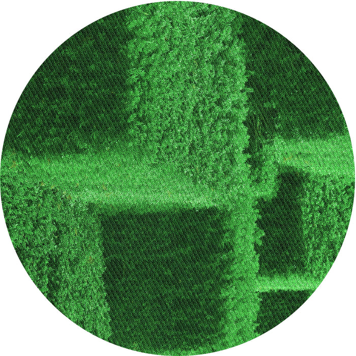 Square Patterned Deep Emerald Green Rug, pat1624grn