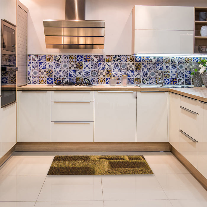 Patterned Red Rug in a Kitchen, pat1624org