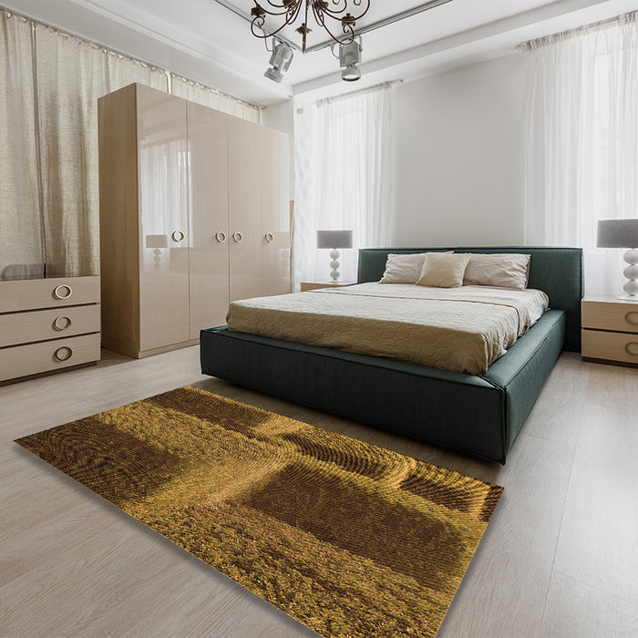 Patterned Red Rug in a Bedroom, pat1624org