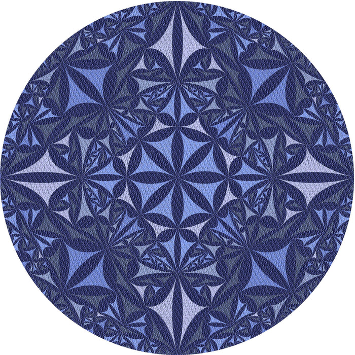 Square Patterned Denim Dark Blue Rug, pat1625blu