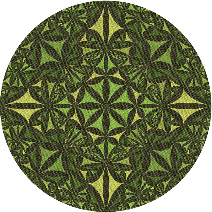 Square Patterned Dark Forest Green Rug, pat1625brn