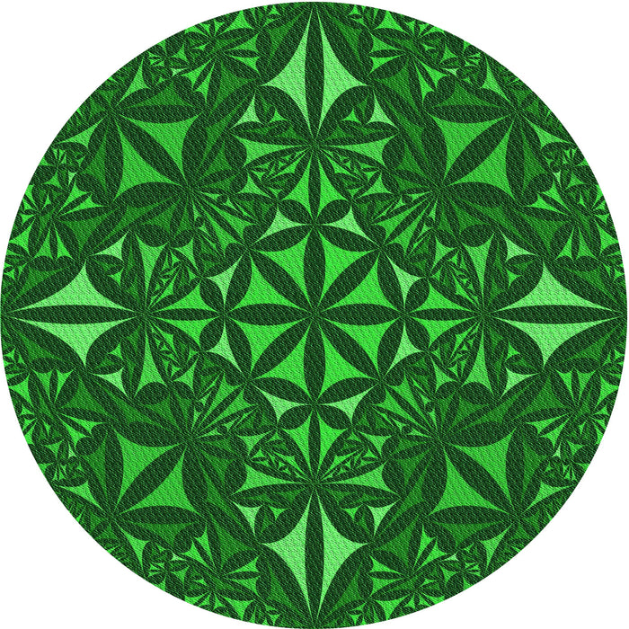 Square Machine Washable Transitional Deep Emerald Green Rug in a Living Room, wshpat1625grn
