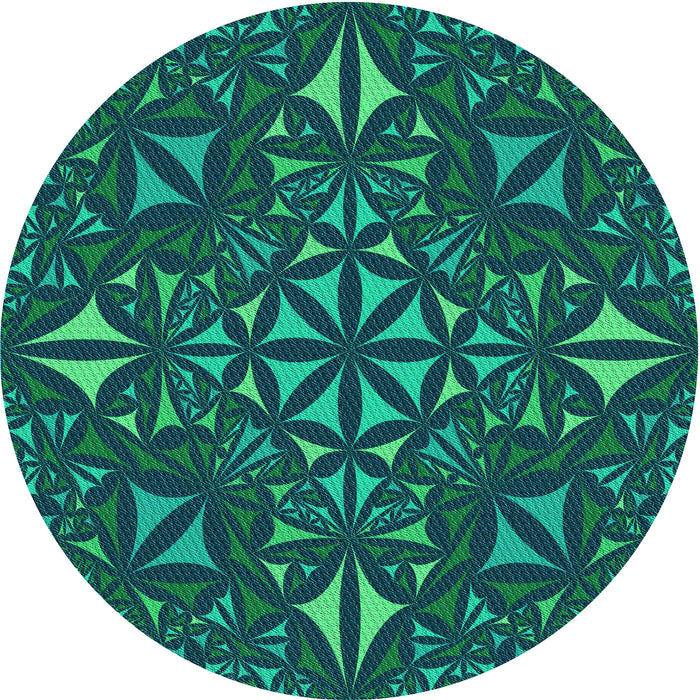 Square Patterned Medium Teal Green Rug, pat1625lblu