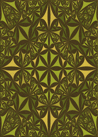 Machine Washable Transitional Dark Yellow Green Rug, wshpat1625org