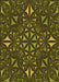 Machine Washable Transitional Dark Yellow Green Rug, wshpat1625org