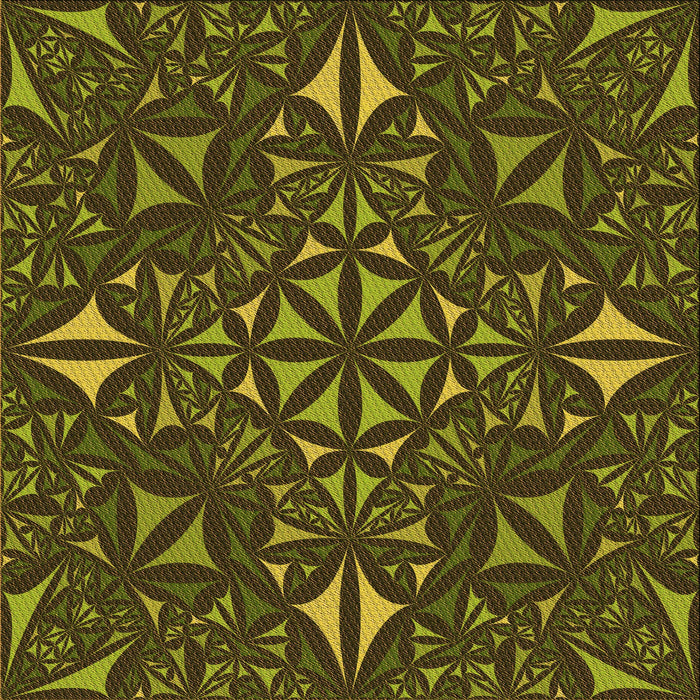 Round Patterned Dark Yellow Green Rug, pat1625org