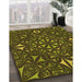 Machine Washable Transitional Dark Yellow Green Rug in a Family Room, wshpat1625org