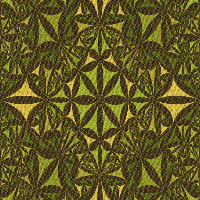 Patterned Dark Yellow Green Rug, pat1625org