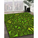 Machine Washable Transitional Dark Forest Green Rug in a Family Room, wshpat1625yw