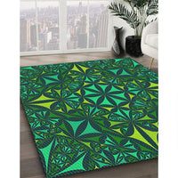 Patterned Lime Green Novelty Rug, pat1625