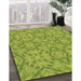 Patterned Pistachio Green Rug in Family Room, pat1626brn