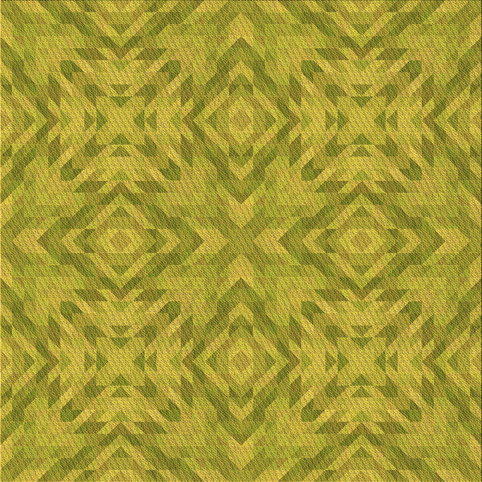 Round Patterned Dark Yellow Green Rug, pat1626org