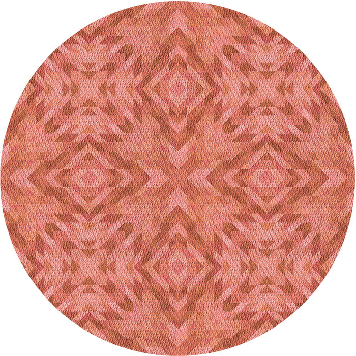 Square Patterned Coral Orange Rug, pat1626rd