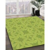 Patterned Pistachio Green Rug, pat1627brn