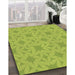 Machine Washable Transitional Pistachio Green Rug in a Family Room, wshpat1627brn