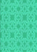 Machine Washable Transitional Spring Green Rug, wshpat1627lblu