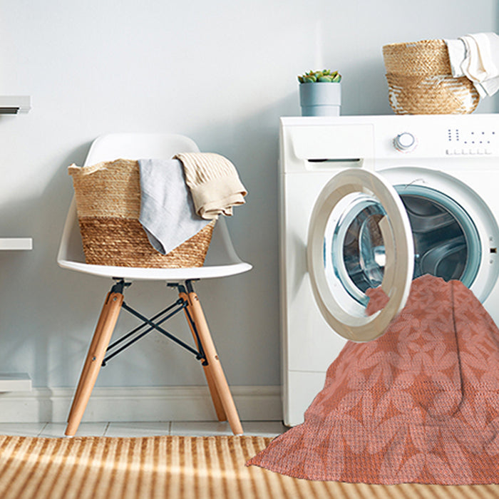 Machine Washable Transitional Bright Orange Rug in a Washing Machine, wshpat1627rd